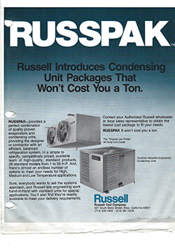 Russpack Condensing Unit Packages Ad circa 1980s
