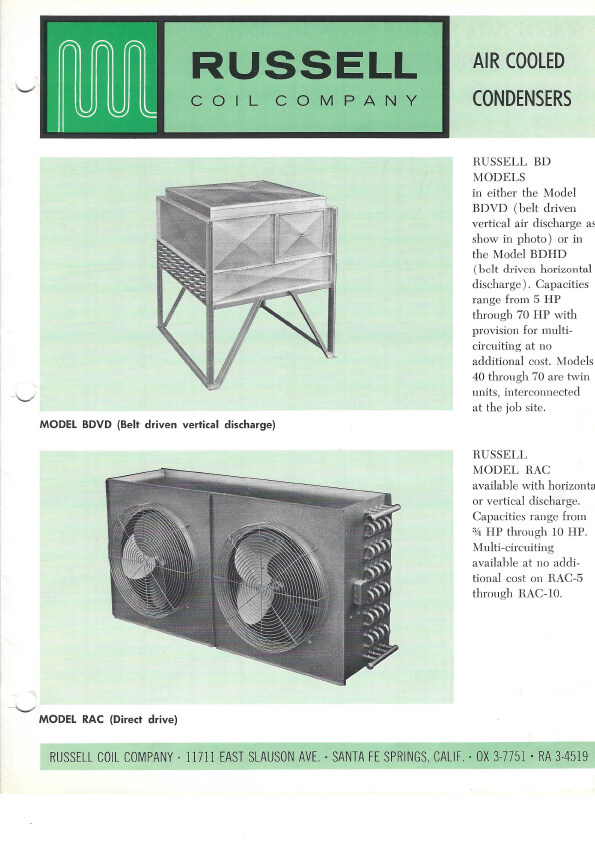 Air Cooled Condensers 1965