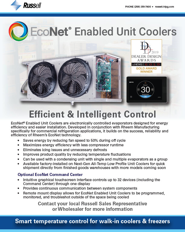 EcoNet Enabled Unit Coolers with EcoNet Command Center 2019 DDA Award