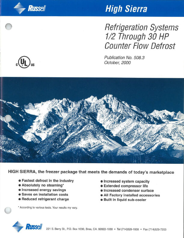 High Sierra Refrigeration Systems 2000