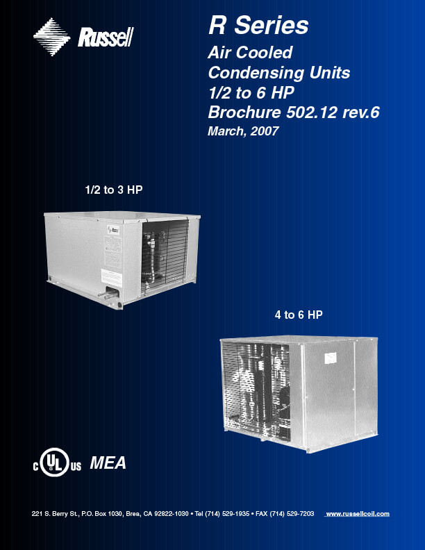 MiniCon R-Series Air Cooled Condensing Units 2007