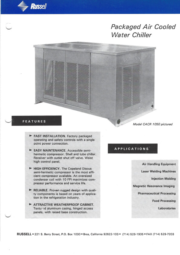 Packaged Water Chiller 1993
