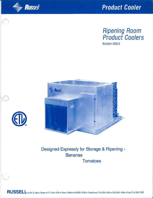 Ripening Room Product Coolers 1991