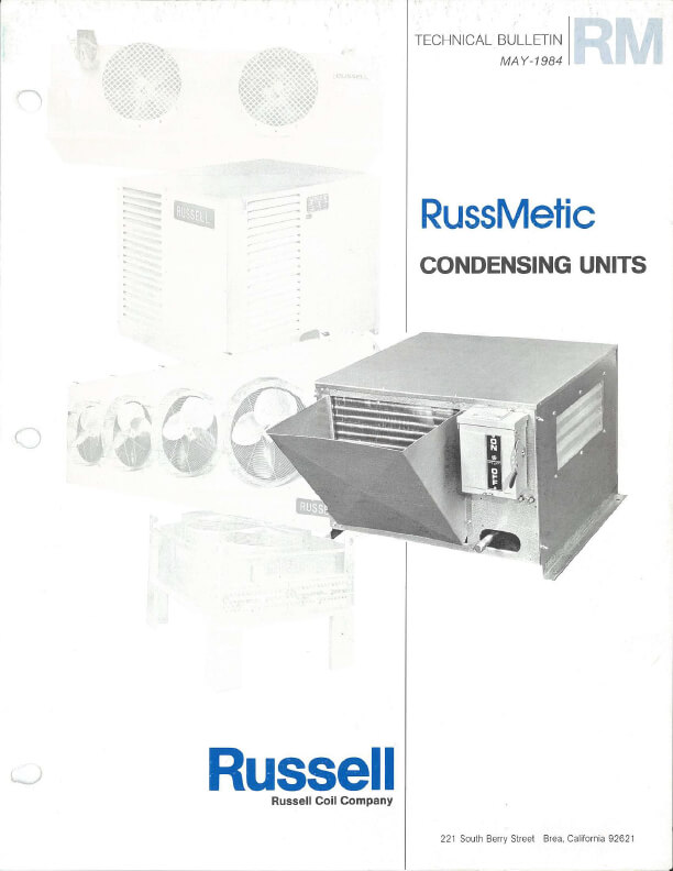 RussMetic Condensing Units 1984