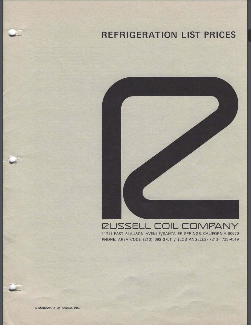 Russell List Prices 1968