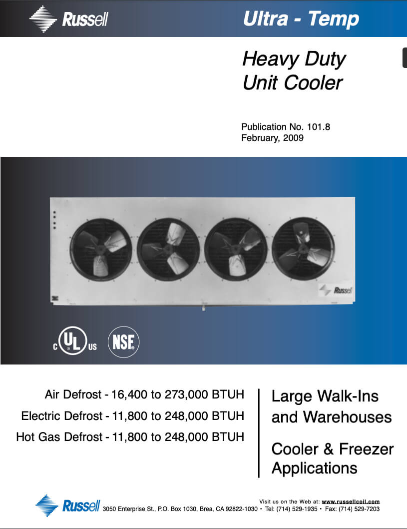 Ultra-Temp Heavy Duty Unit Coolers 2009